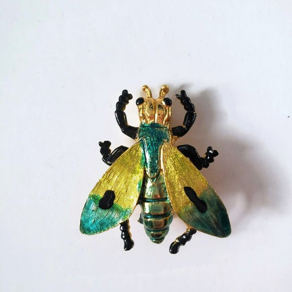 Vintage Colourful Beetle Bug Pin - Picture 2 of 5